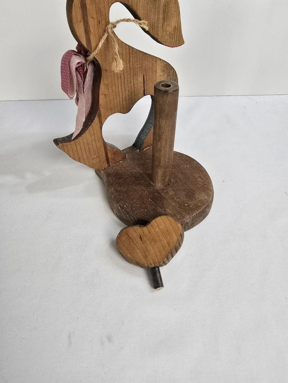 Vintage Wooden Duck Handcrafted Toilet Paper Roll Holder Grandmacore Goose